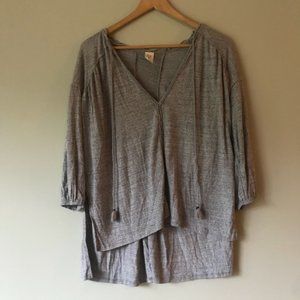 Free People XS Grey Jersey Knit Stretch Tunic Top